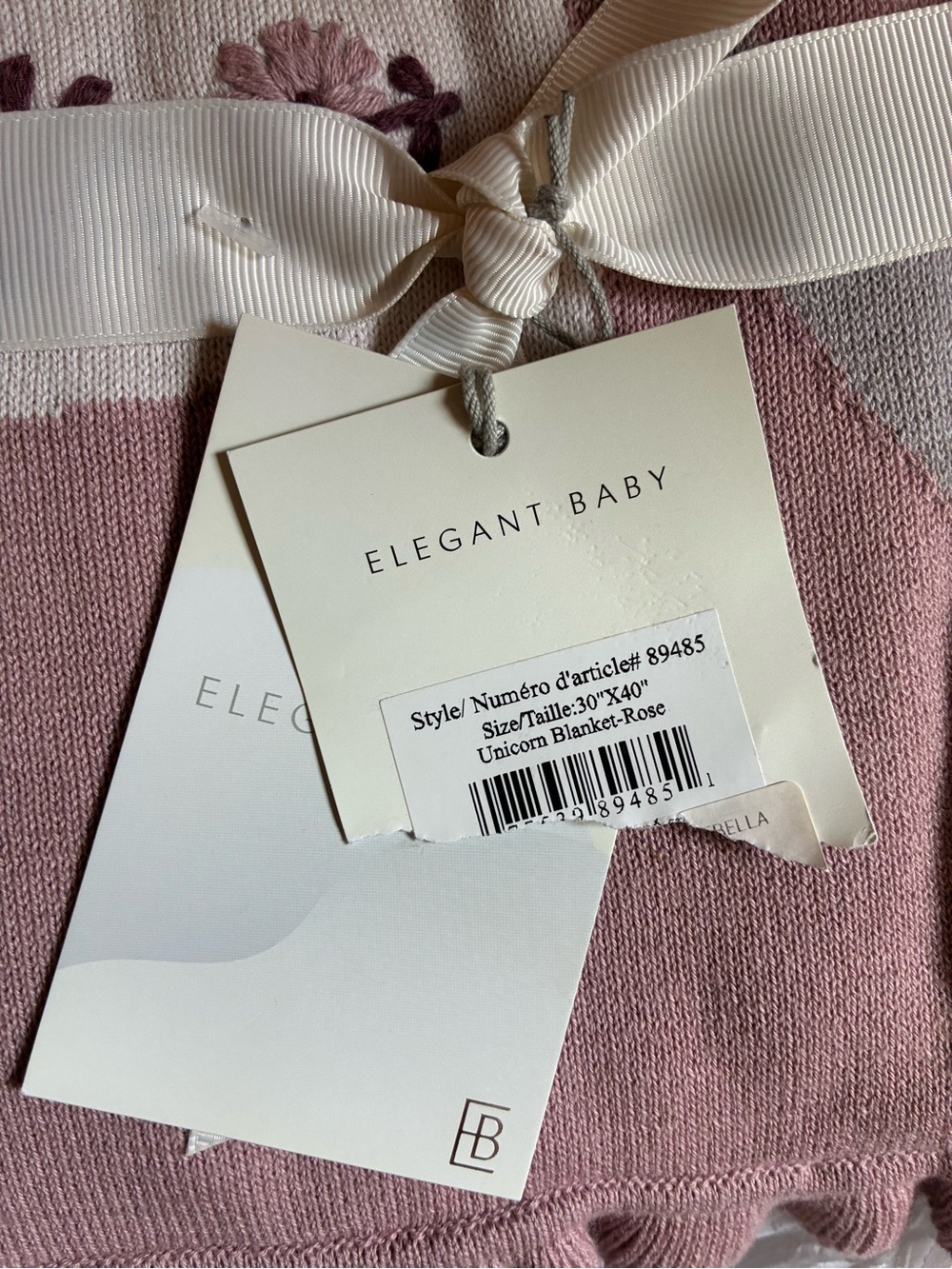 Elegant Baby Blanket Throw Gift Unicorn Pink NEW - Picture 3 of 3
